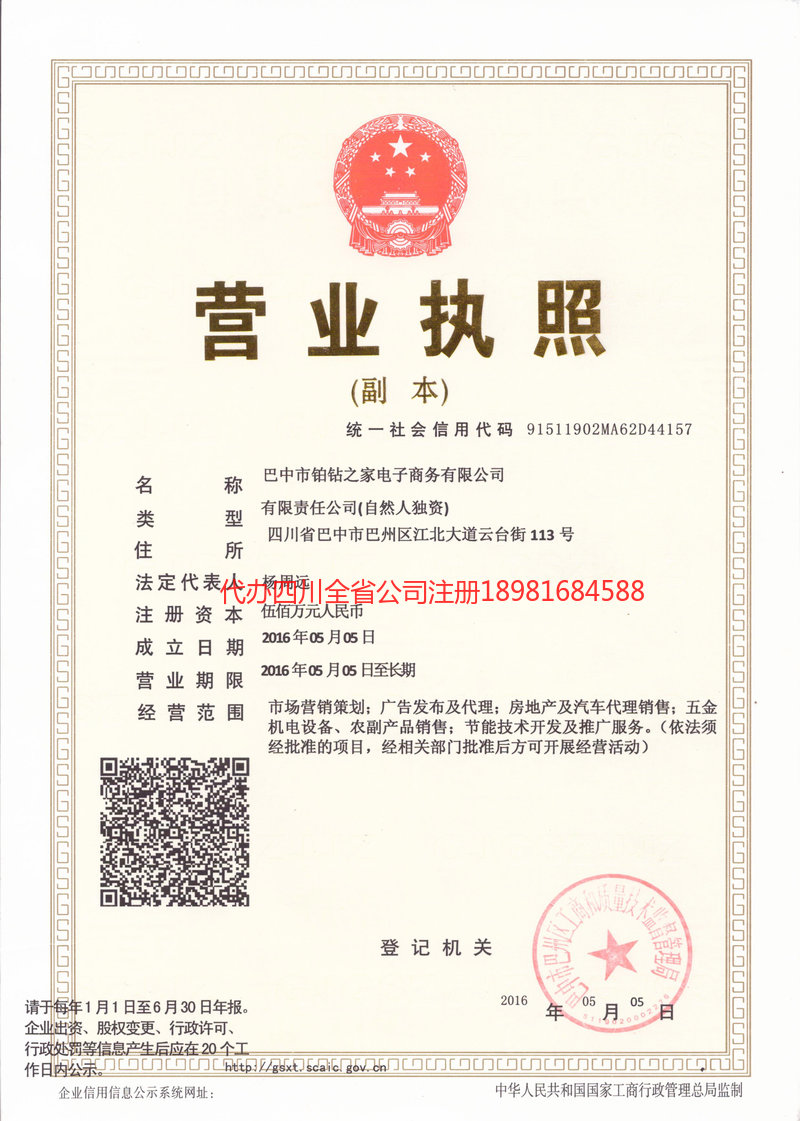 广水广水铂钻之家电子商务有限公司